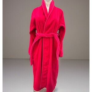Vintage Victoria's Secret Red Bathrobe 100% Cotton Heavy Terry Cloth Robe XS/S